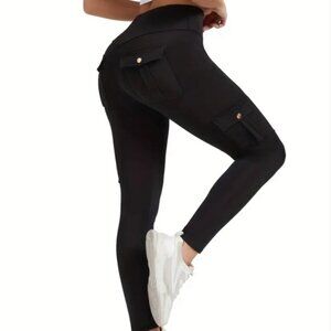 New Black Cargo Leggings
